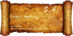 Svarz Amália névjegykártya